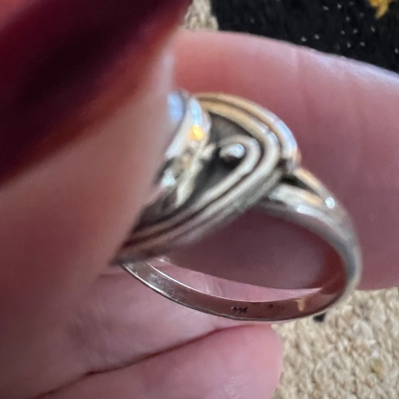 ❤️ Moonstone Oxidized Sterling Silver 925 Boho Hippie Style Ring Size 6.5 - Picture 11 of 12